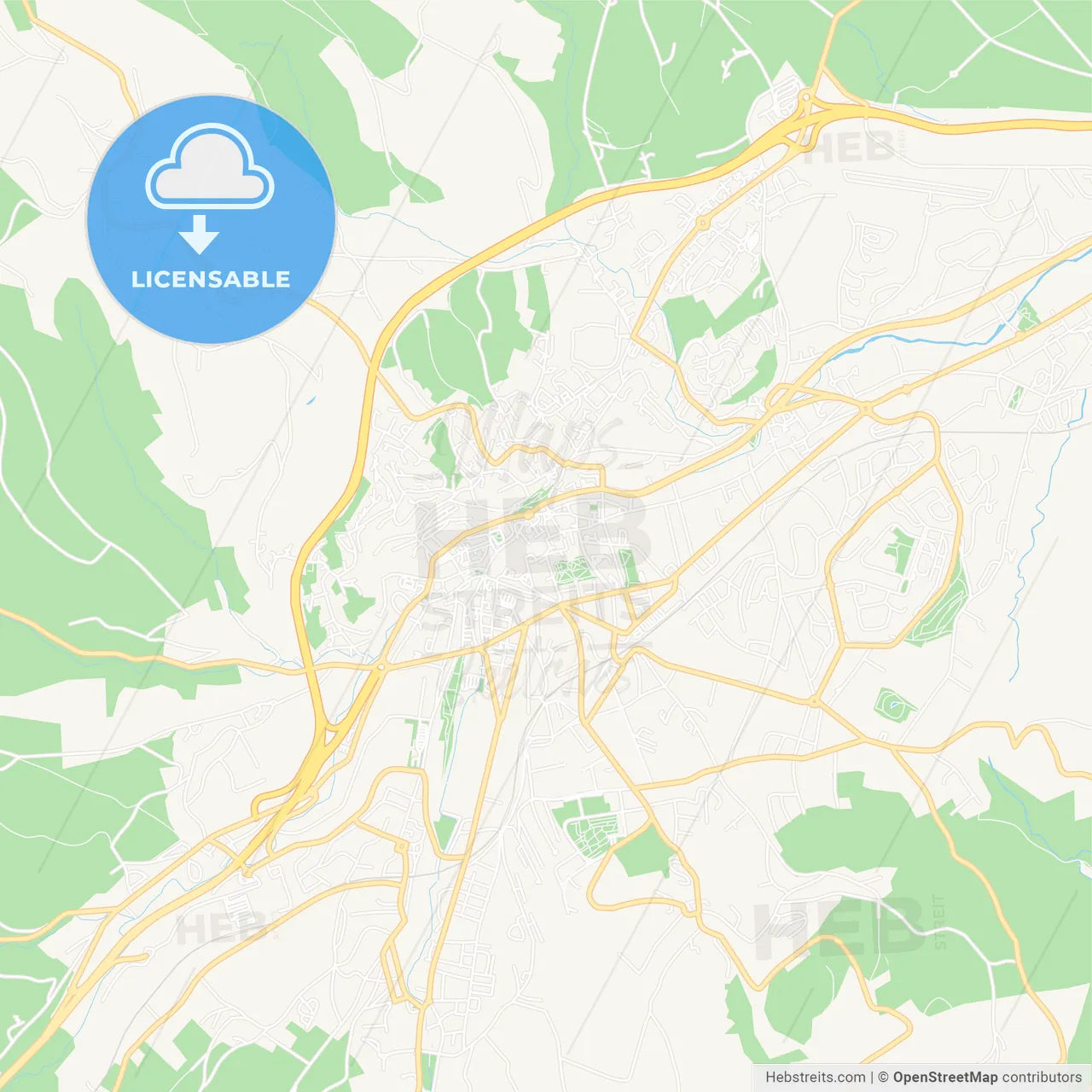 Saint-Chamond, France Vector Map - Classic Colors