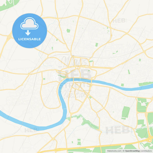 Romans-sur-Isere, France Vector Map - Classic Colors