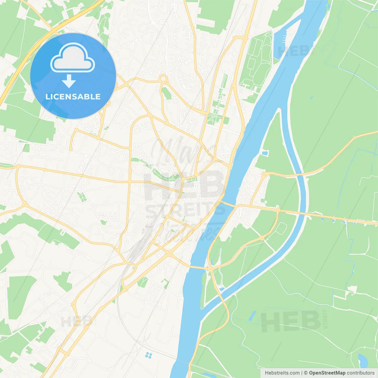 Macon, France Vector Map - Classic Colors