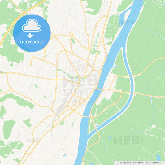 Macon, France Vector Map - Classic Colors