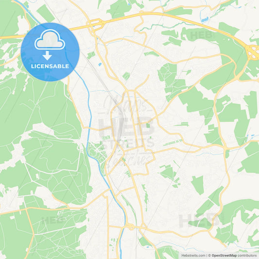 Gera, Germany Vector Map - Classic Colors