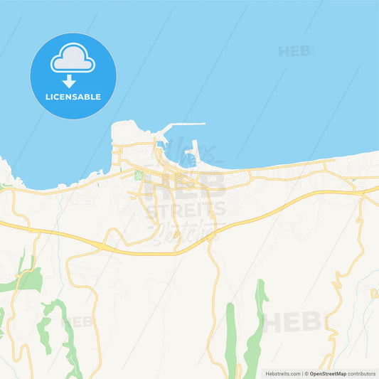 Rethymno, Greece Vector Map - Classic Colors