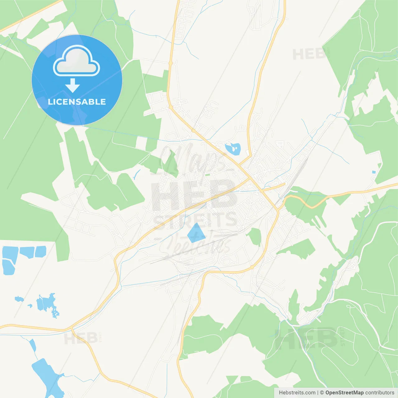 Ajka, Hungary Vector Map - Classic Colors