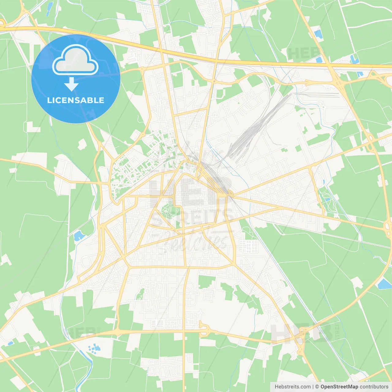 Novara, Italy Vector Map - Classic Colors