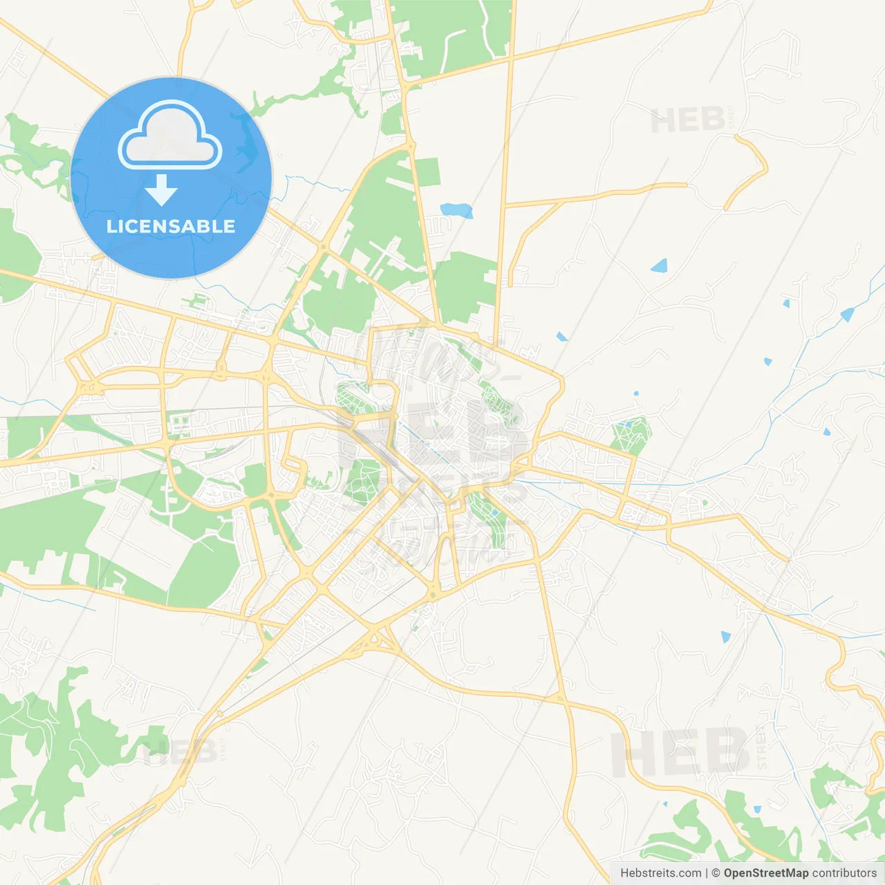 Arezzo, Italy Vector Map - Classic Colors