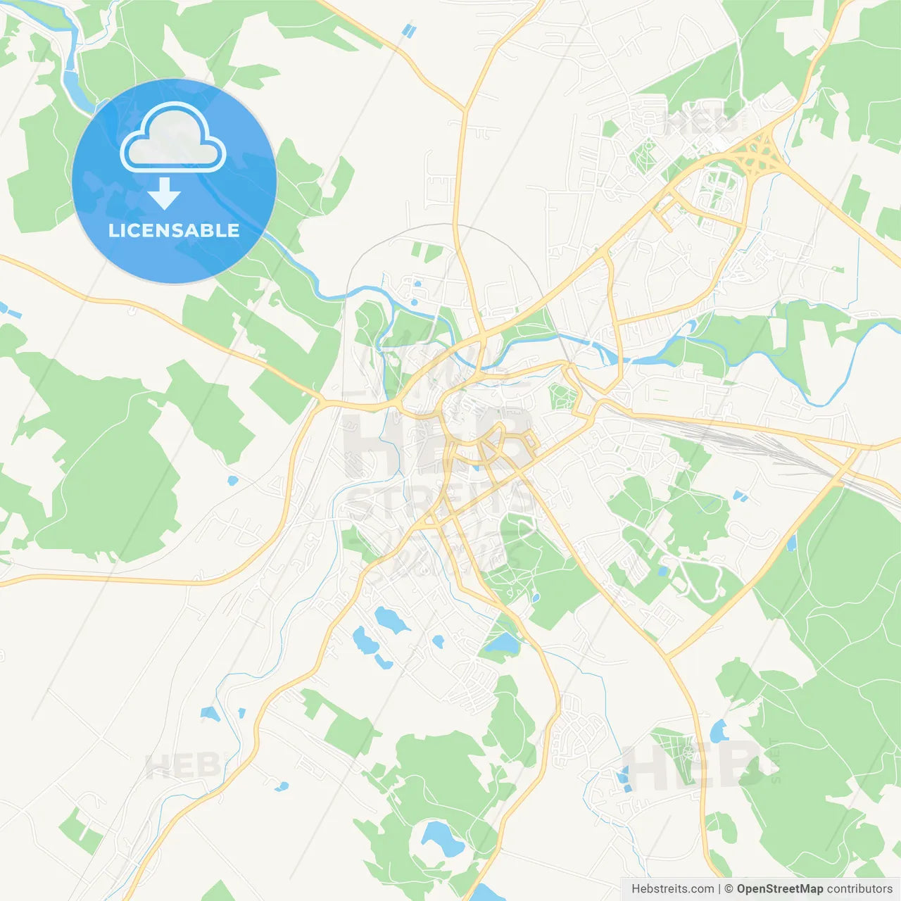 Jelenia Gora, Poland Vector Map - Classic Colors