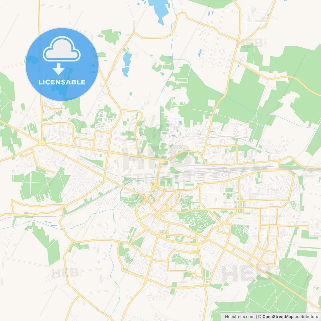 Chelm, Poland Vector Map - Classic Colors