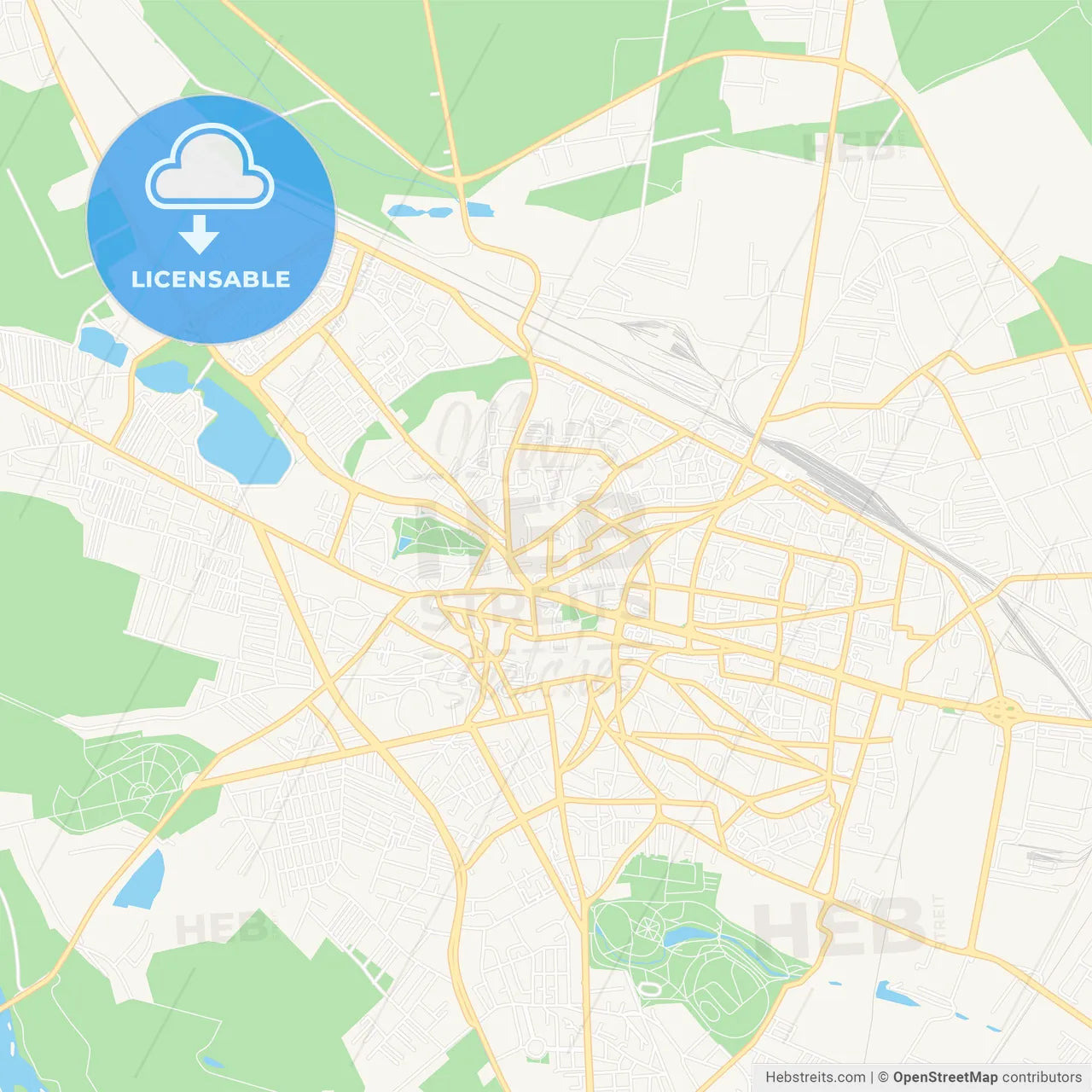 Craiova, Romania Vector Map - Classic Colors