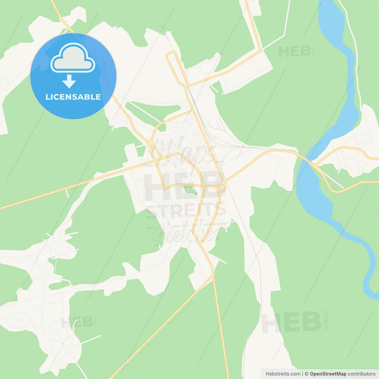 Pascani, Romania Vector Map - Classic Colors