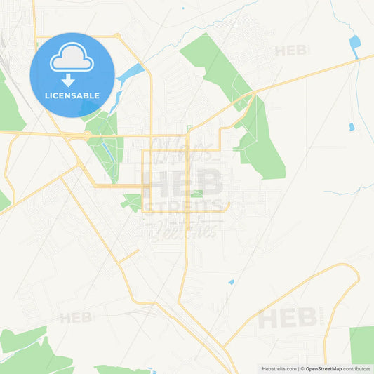 Novomoskovsk, Russia Vector Map - Classic Colors