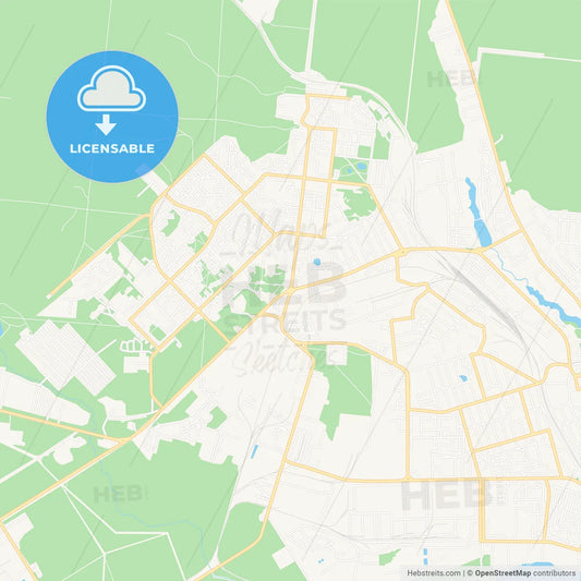 Dimitrovgrad, Russia Vector Map - Classic Colors