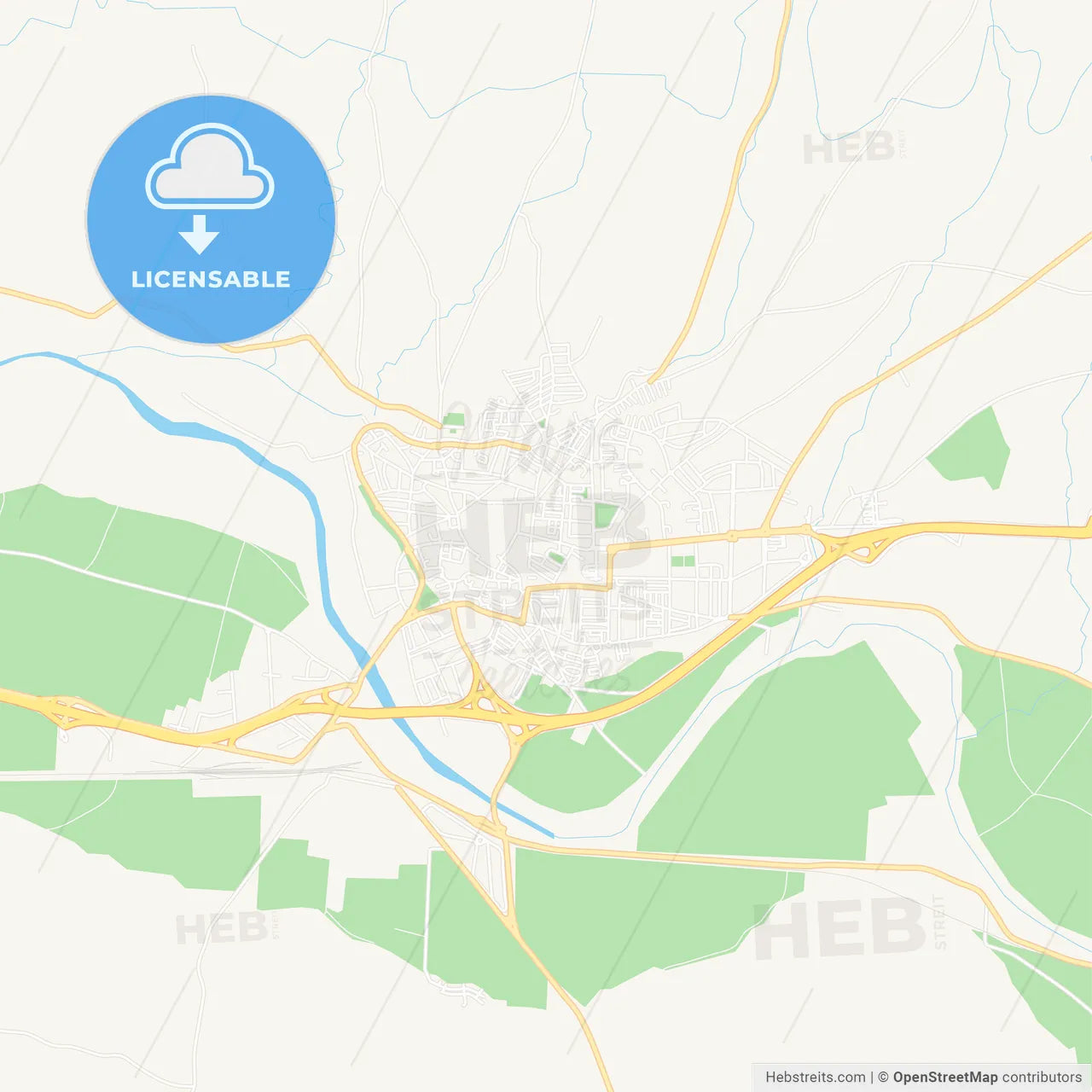 Andujar, Spain Vector Map - Classic Colors