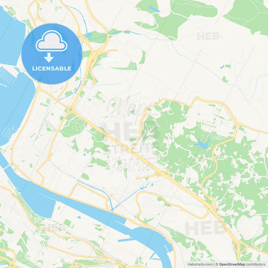 Leioa, Spain Vector Map - Classic Colors