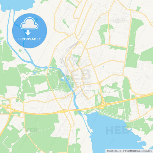 Kristianstad, Sweden Vector Map - Classic Colors