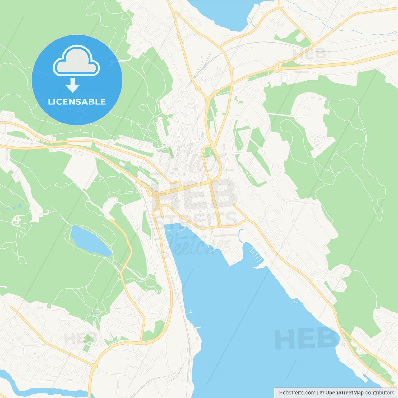 Ornskoldsvik, Sweden Vector Map - Classic Colors