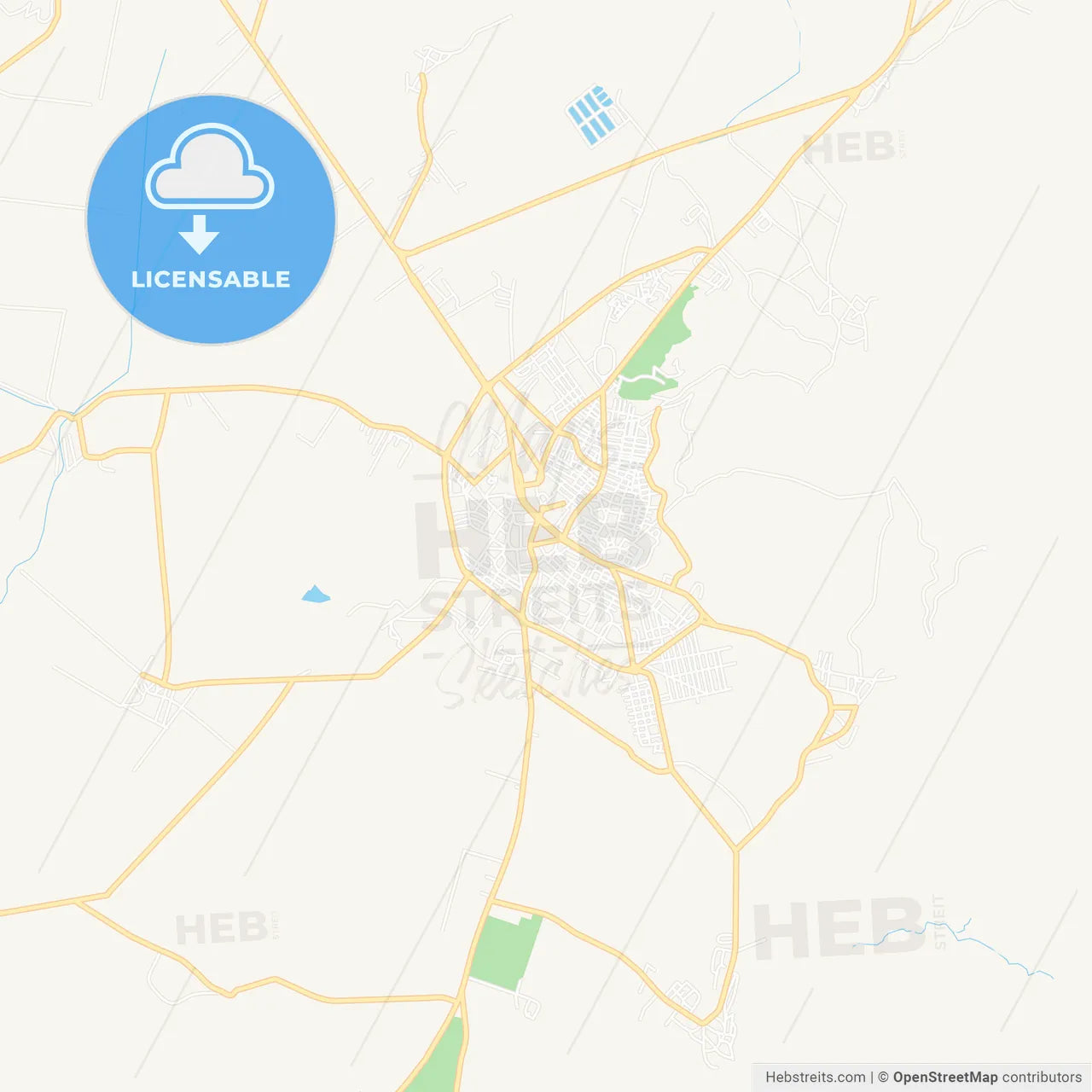 Korce, Albania Vector Map - Classic Colors