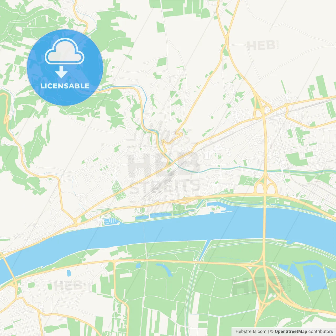 Krems, Austria Vector Map - Classic Colors