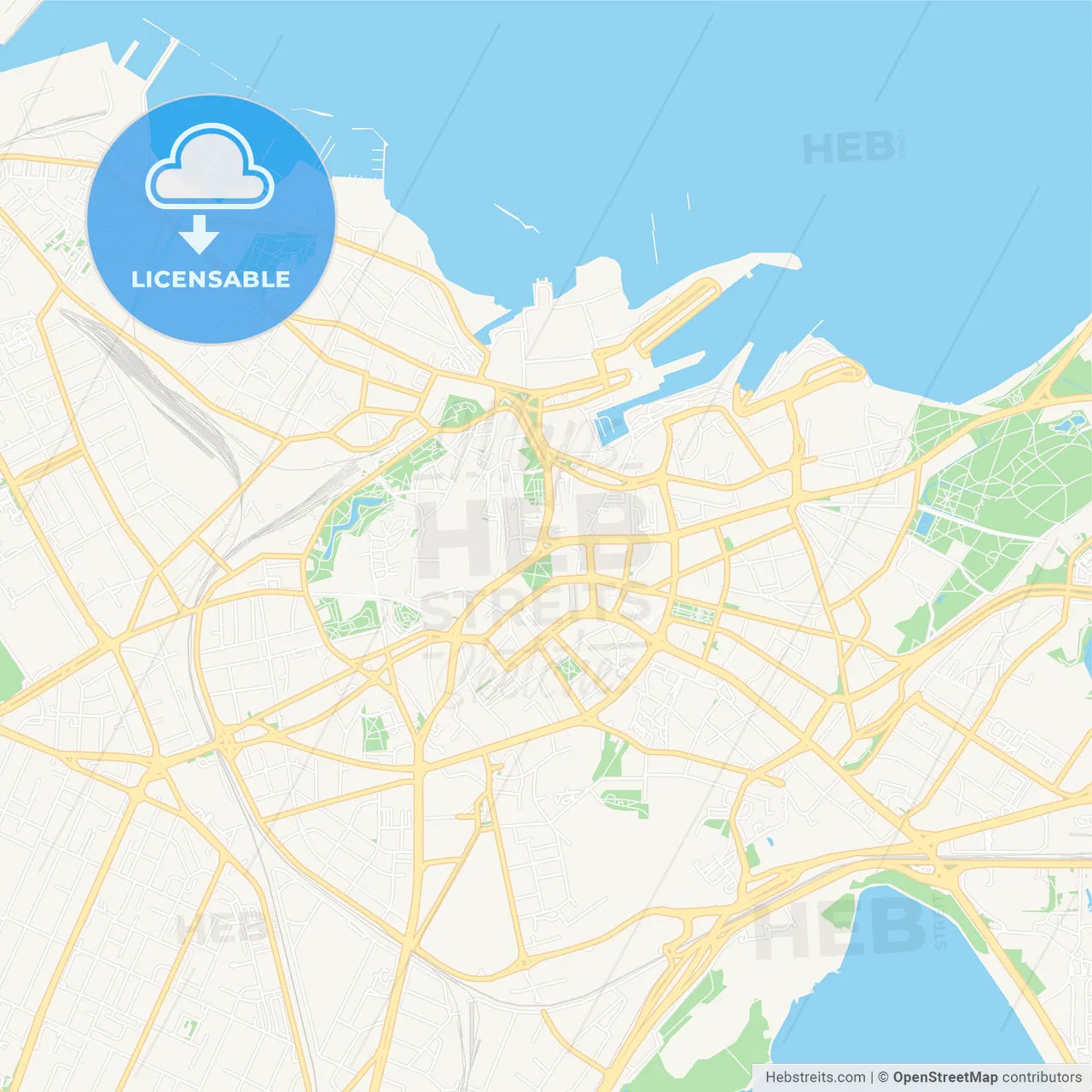 Tallinn, Estonia Vector Map - Classic Colors