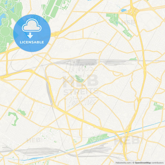 Drancy, France Vector Map - Classic Colors