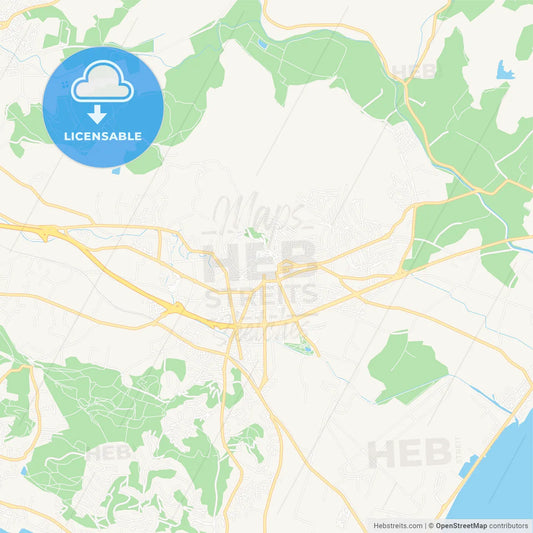 Hyeres, France Vector Map - Classic Colors