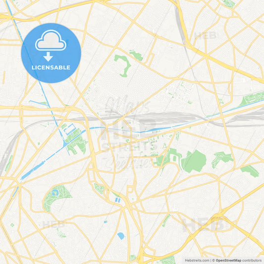 Pantin, France Vector Map - Classic Colors