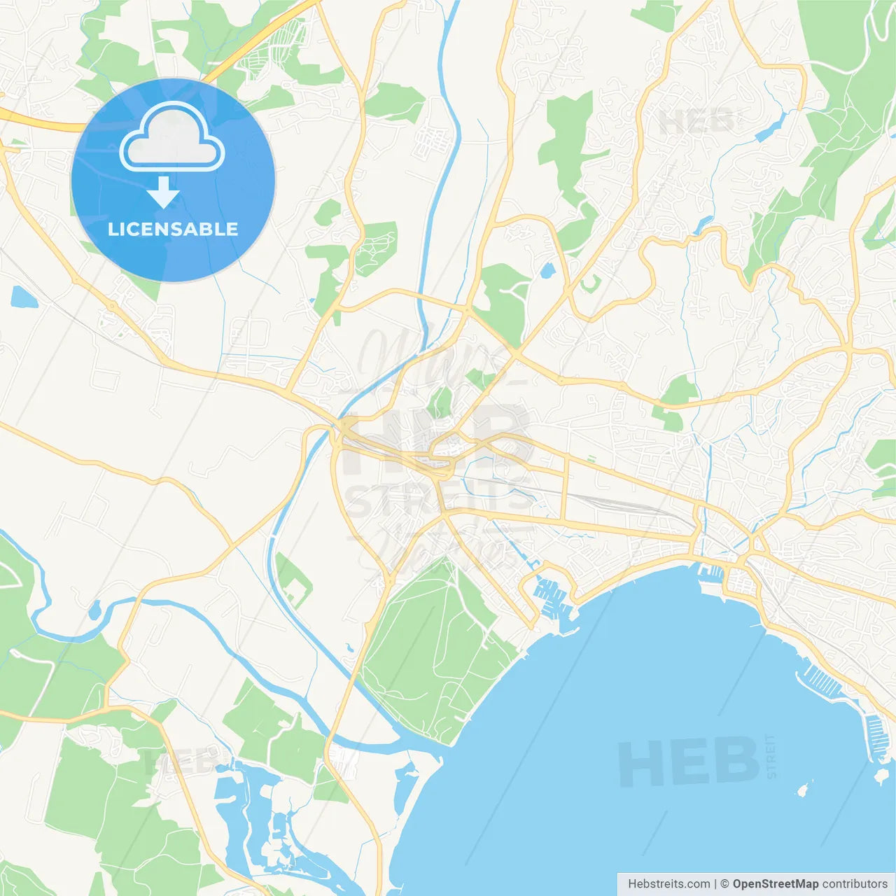 Frejus, France Vector Map - Classic Colors