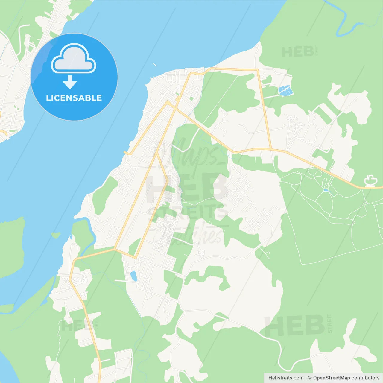 Saint-Laurent-du-Maroni, France Vector Map - Classic Colors