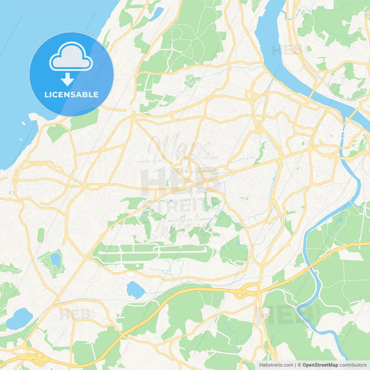 Anglet, France Vector Map - Classic Colors