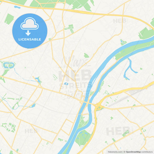 Chatou, France Vector Map - Classic Colors