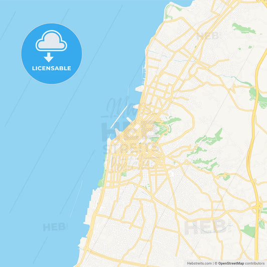 Patras, Greece Vector Map - Classic Colors