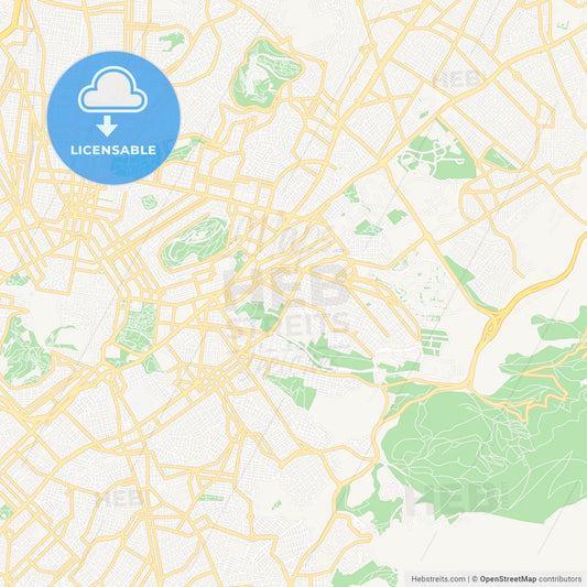 Zografou, Greece Vector Map - Classic Colors