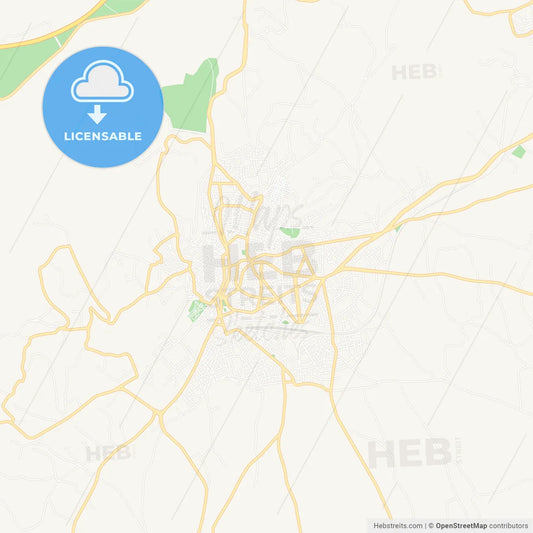 Kozani, Greece Vector Map - Classic Colors