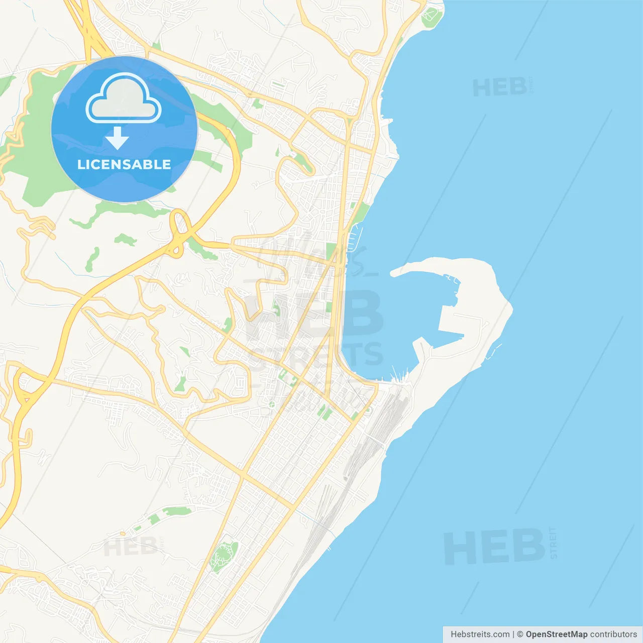 Messina, Italy Vector Map - Classic Colors