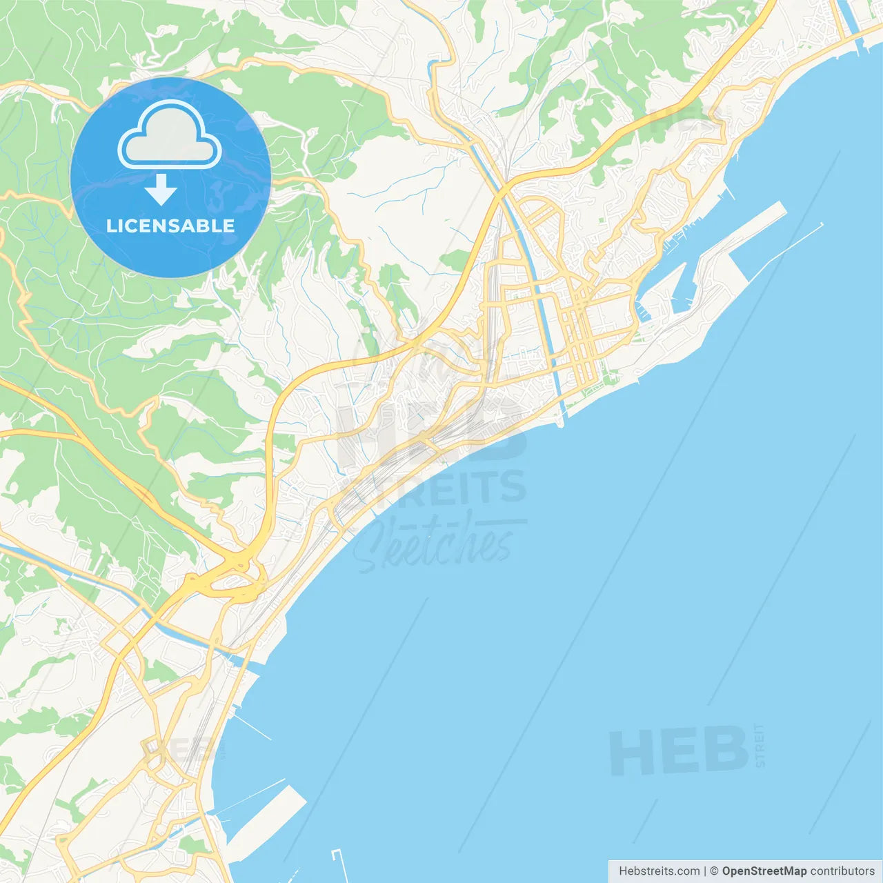 Savona, Italy Vector Map - Classic Colors