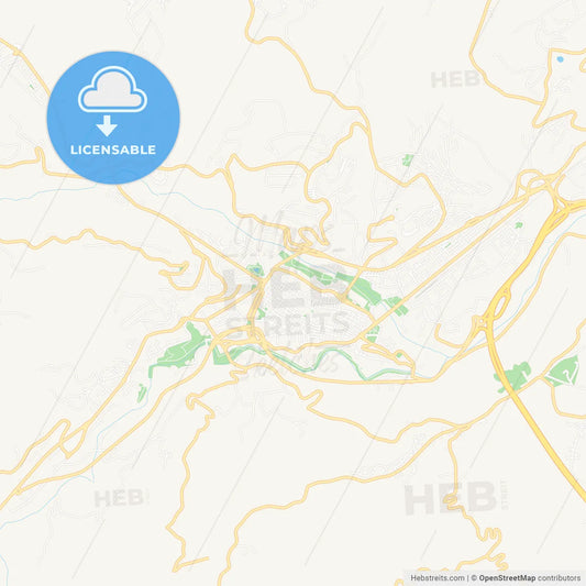 Teramo, Italy Vector Map - Classic Colors