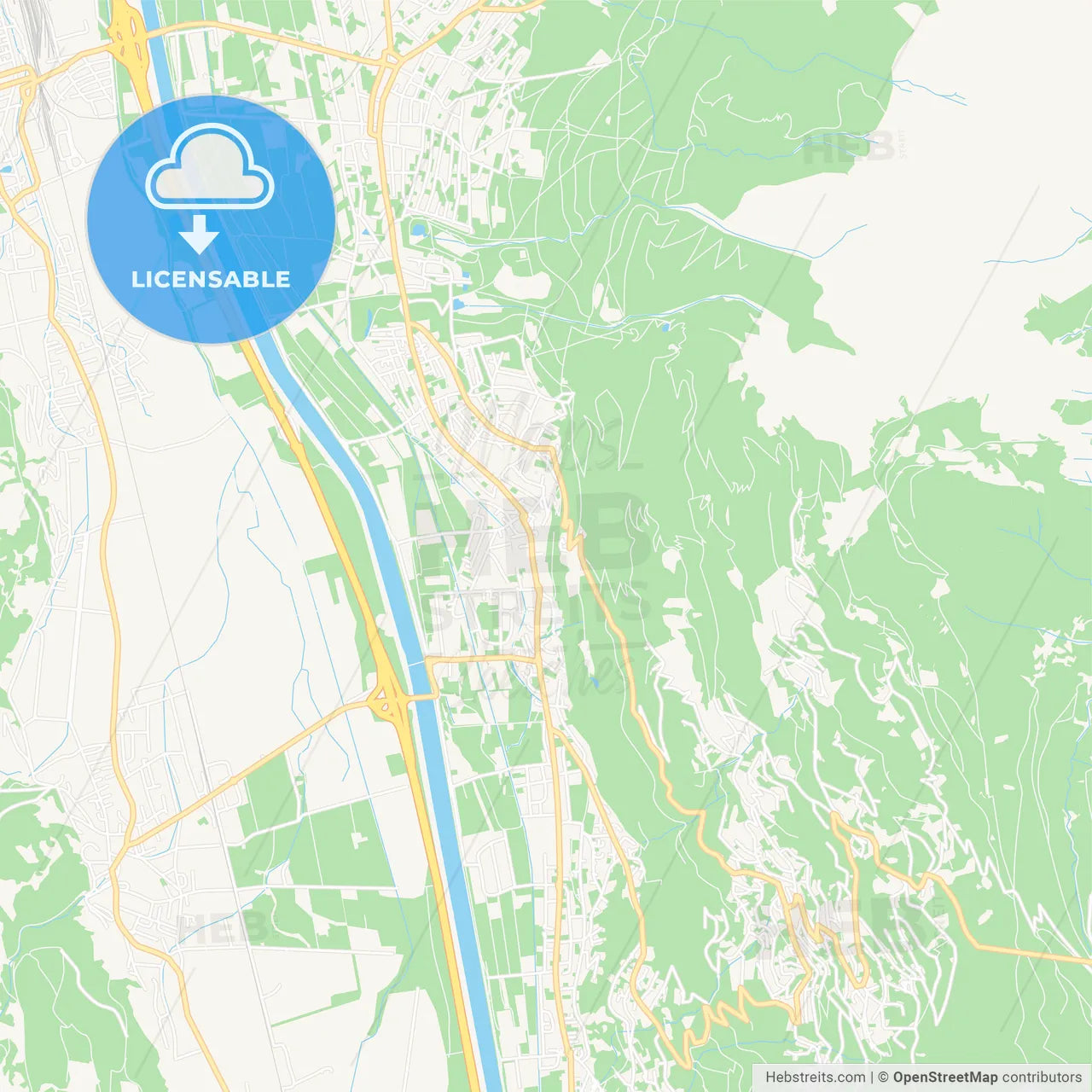 Vaduz, Liechtenstein Vector Map - Classic Colors