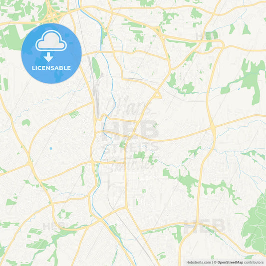 Bielsko-Biala, Poland Vector Map - Classic Colors