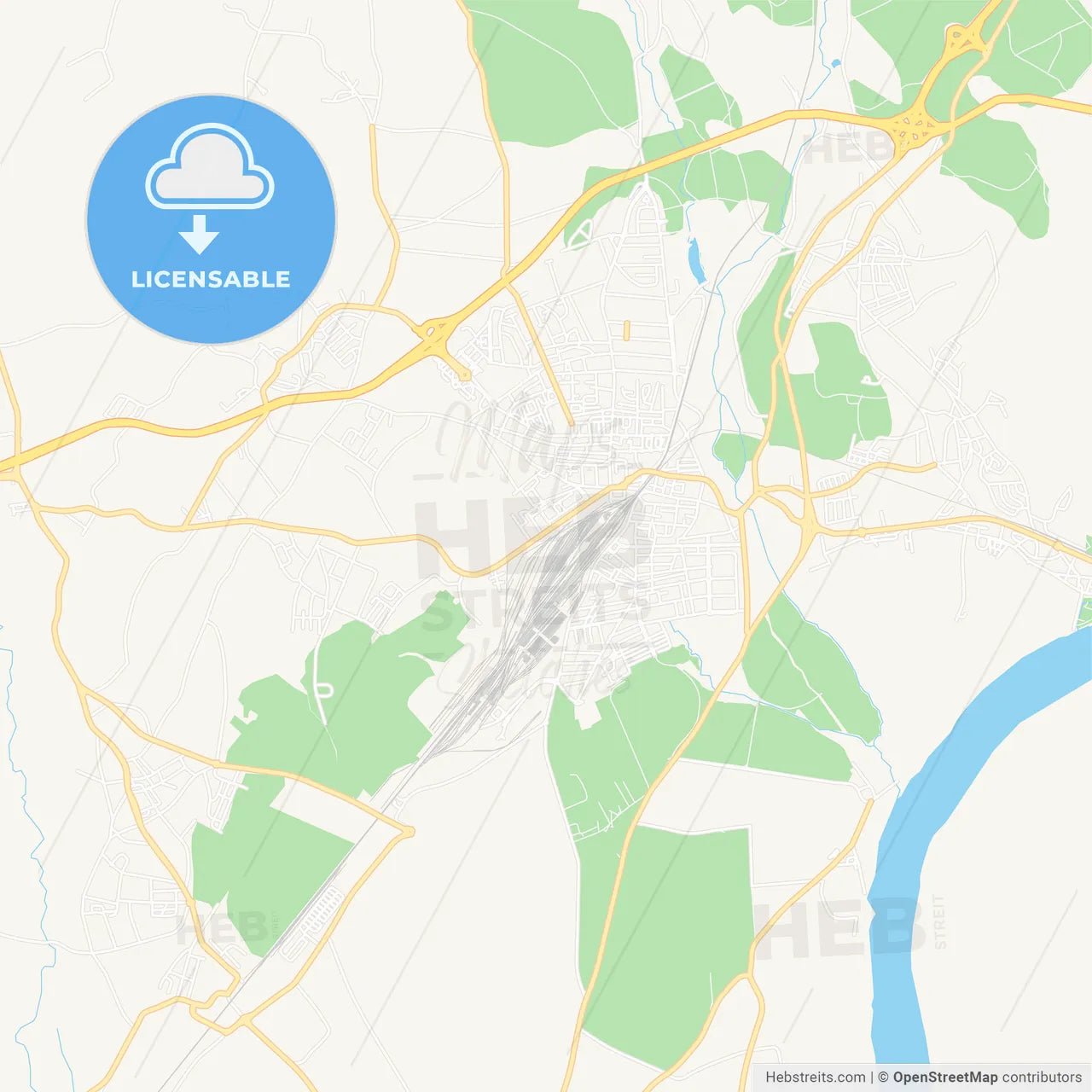 Entroncamento, Portugal Vector Map - Classic Colors