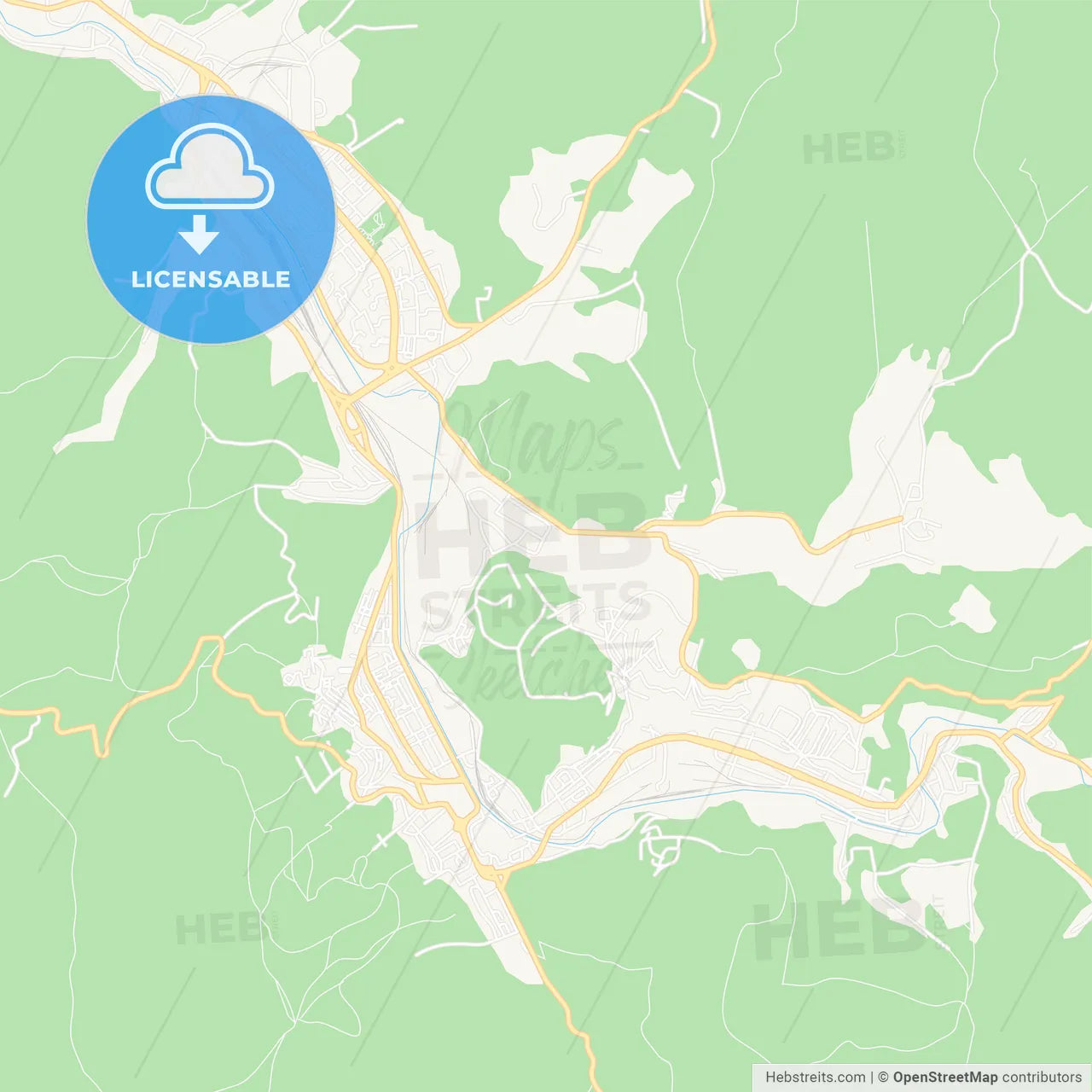 Resita, Romania Vector Map - Classic Colors