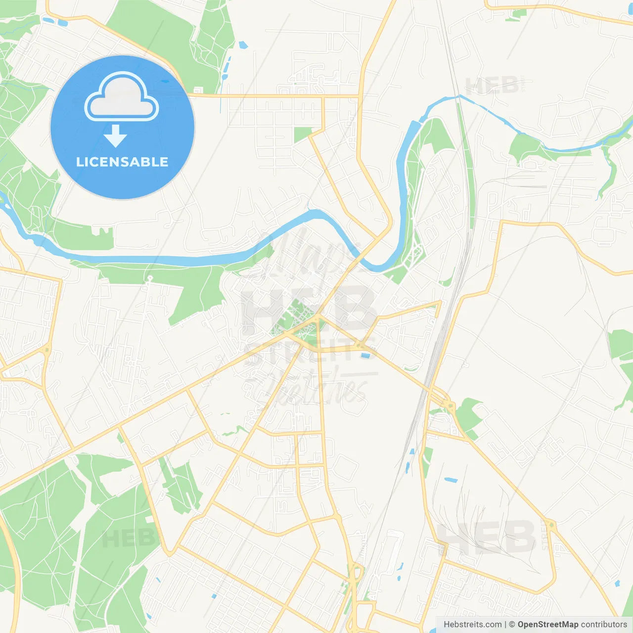 Podolsk, Russia Vector Map - Classic Colors