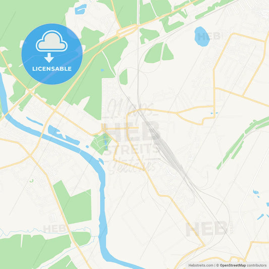 Voskresensk, Russia Vector Map - Classic Colors