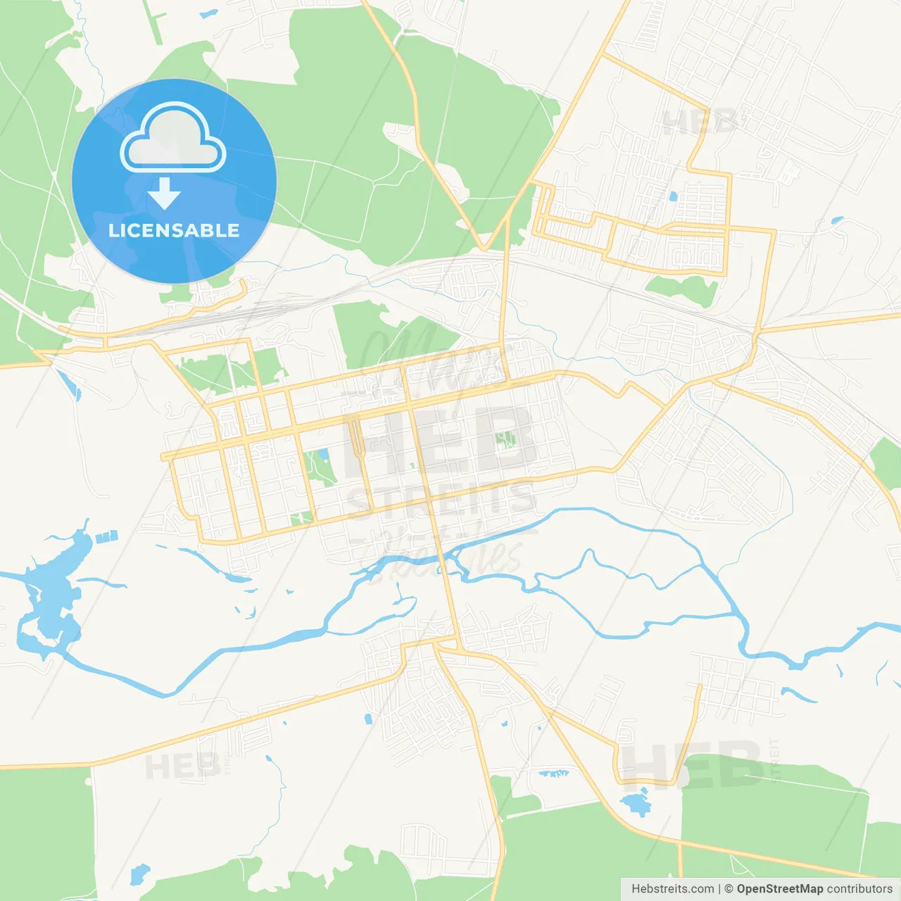 Shadrinsk, Russia Vector Map - Classic Colors