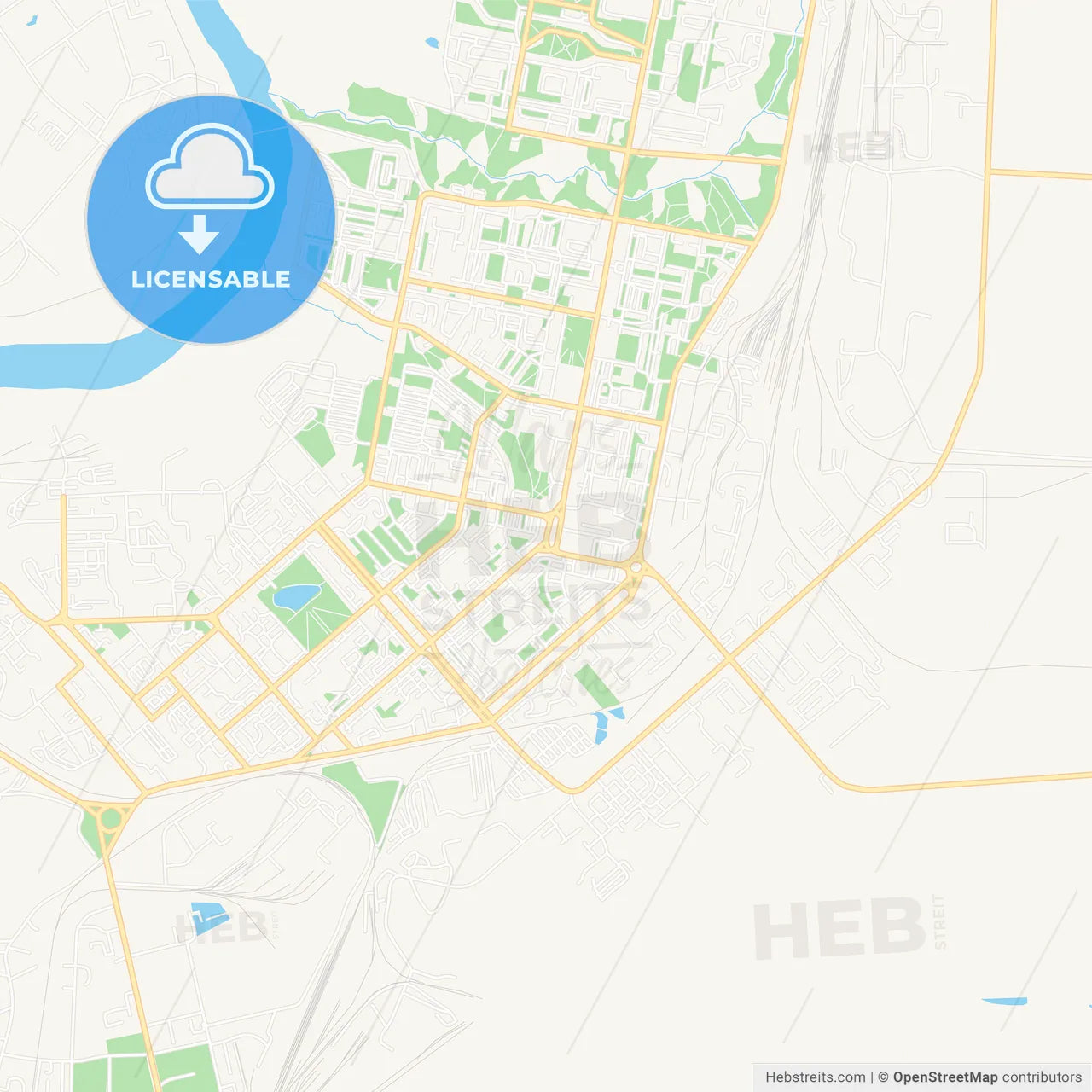 Vorkuta, Russia Vector Map - Classic Colors