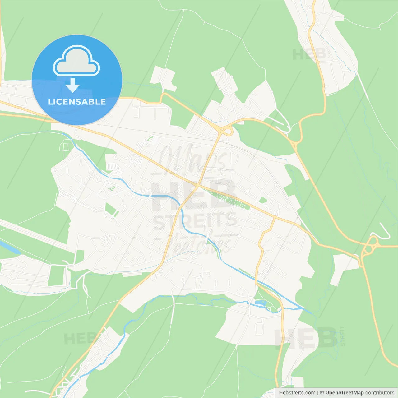 Spisska Nova Ves, Slovakia Vector Map - Classic Colors