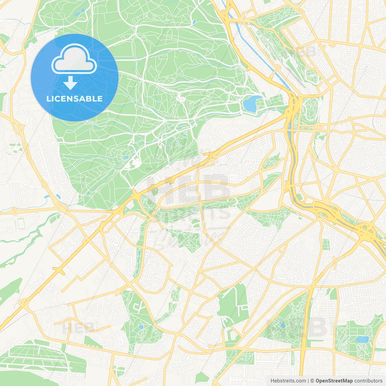 Latina, Spain Vector Map - Classic Colors