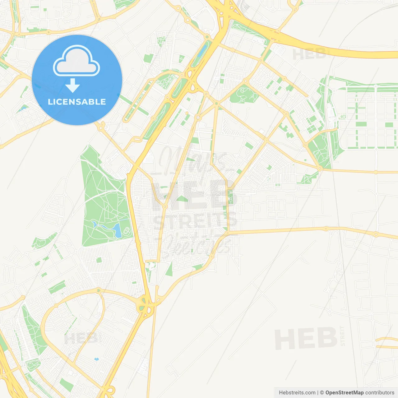 Getafe, Spain Vector Map - Classic Colors