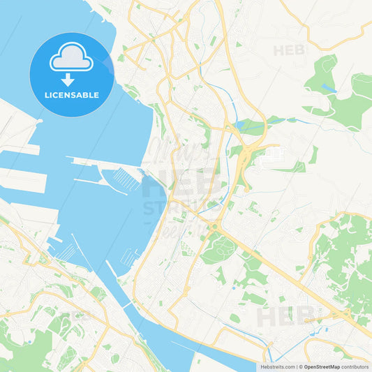 Getxo, Spain Vector Map - Classic Colors