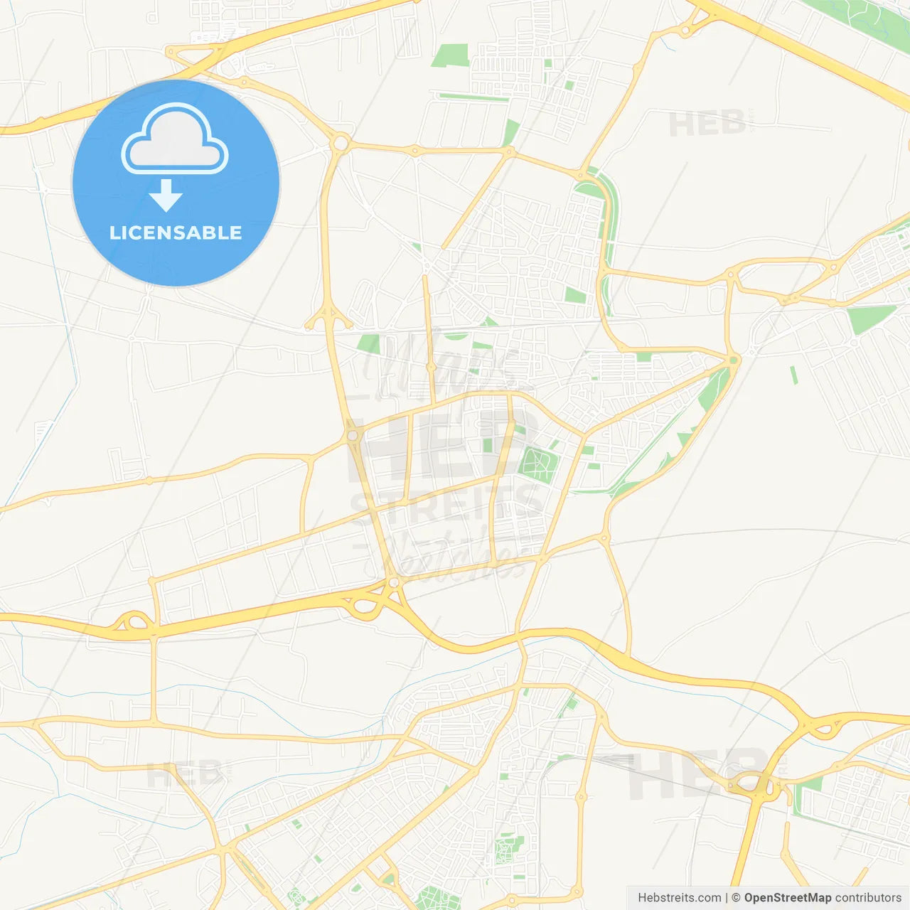 Alaquas, Spain Vector Map - Classic Colors