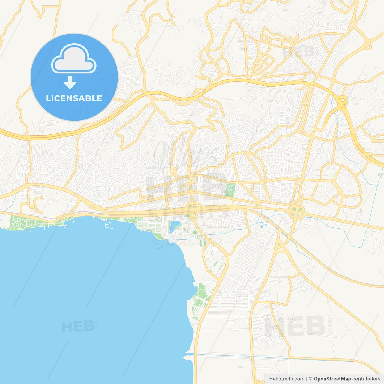 Izmit, Turkey Vector Map - Classic Colors