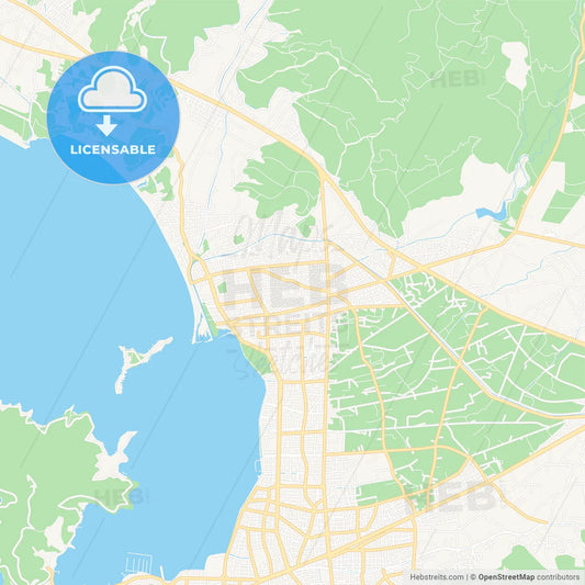 Fethiye, Turkey Vector Map - Classic Colors